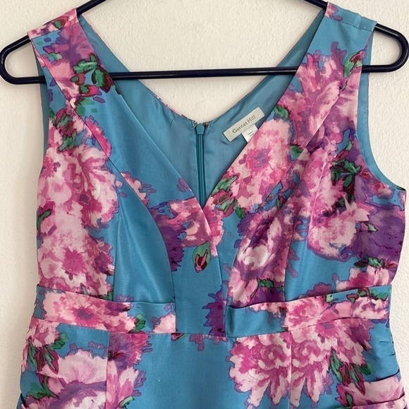 GARNET HILL 100% SILK FLORAL DRESS - Picture 2 of 7